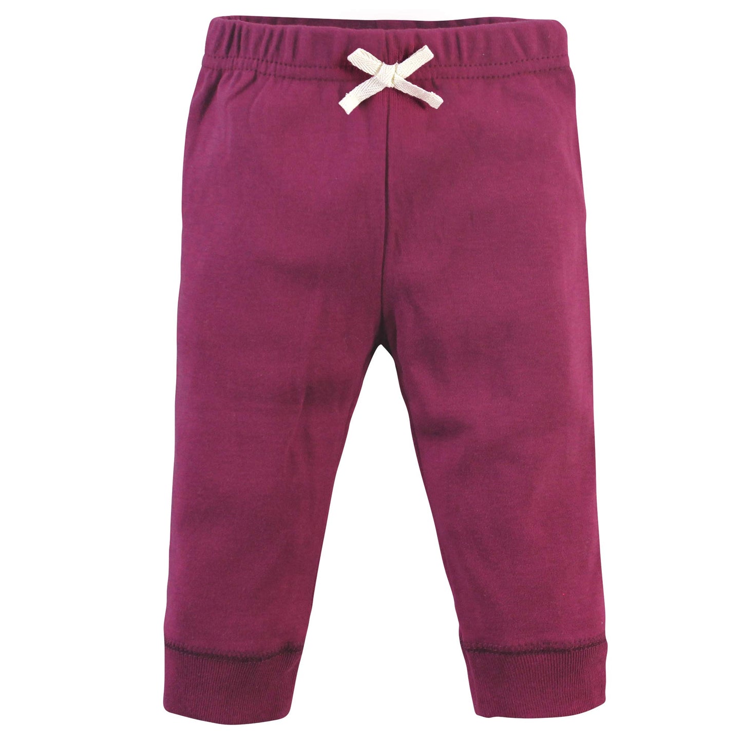 Touched By Nature Unisex Baby Organic Cotton Pants, Pink Burgundy, 2 Toddler