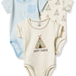 Touched By Nature Unisex Baby Organic Cotton Bodysuits, Teepee, 18-24 Months
