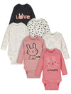 Onesies Brandunisex Baby6-Pack Long Sleeve Bodysuitsbunny Pink6-9 Months