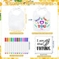 Panitay 100 Pcs Diy Baby Bibs Decorating Kit 50 White Bibs 25 Stencils 24 Fabric Markers 1 Baby Shower Game Sign(Bee)