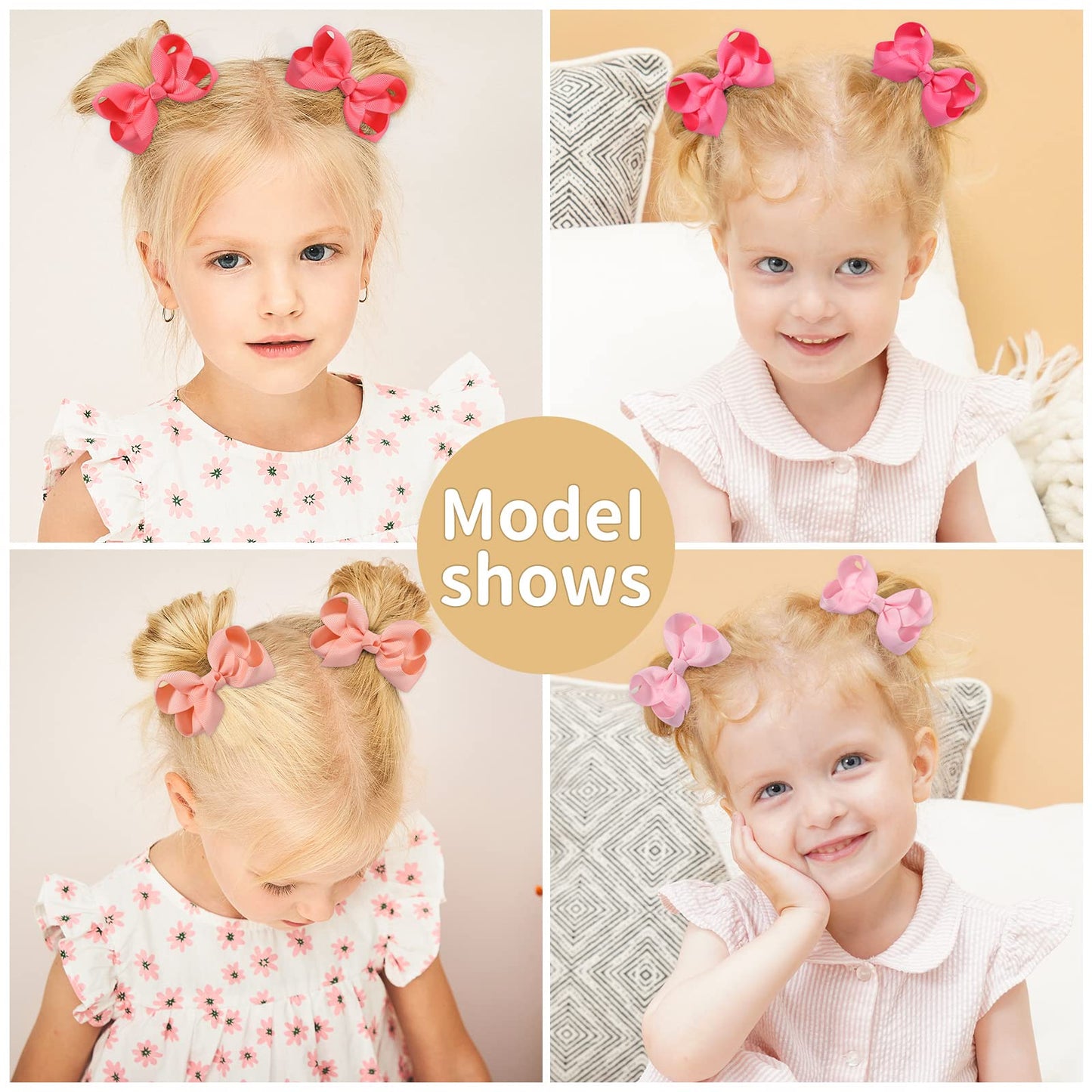 80Pcs 3Inch Hair Bows For Girls Grosgrain Ribbon Toddler Hair Accessories With Alligator Clips For Toddlers Baby Girls Kids Teen