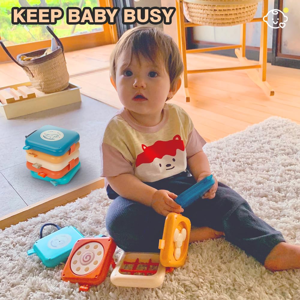 weirtoya Baby Busy Board for 1 Year Old, Montessori Toys for 1 Year Old Toddler Toys Travel Activities Busy Cube Gifts for Baby