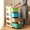 BabyPro 4 Layer Plastic Drawer Organiser with Wheels, Storage Cabinet