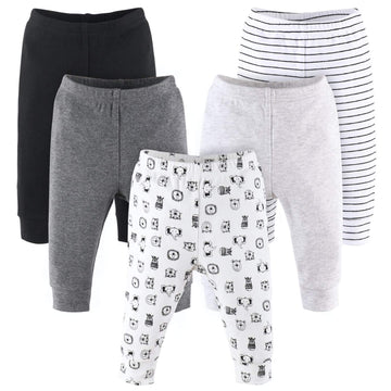 The Peanutshell Baby Pants Set, Newborn To 24 Month Sizes, Black, Grey, & Safari Animals (As1, Age, 0_Month)