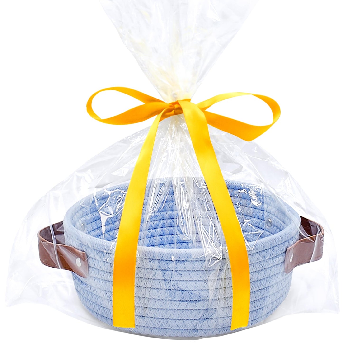 Abenkle Small Storage Basket, Mini Round Cute Tiny Cotton Rope Woven Boho Decorative Toy Organizer For Nursery,Spa, Empty Gift B
