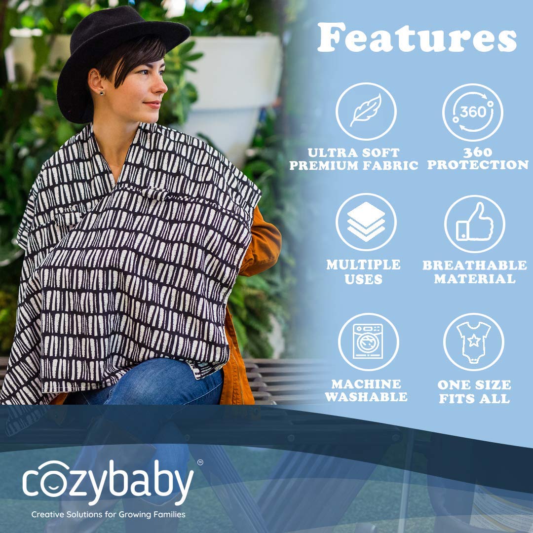 The Worlds Softest 4-In-1 Carseat Canopy & Nursing Cover By Cozybaby. 4 Uses - Baby Car Seat & Stroller Cover, Nursing Cover Bre