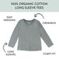 Honestbaby Multipack Long Sleeve T-Shirts Tee 100% Organic Cotton Infant Baby, Toddler, Little Kids, Girls, Unisex, Prep School