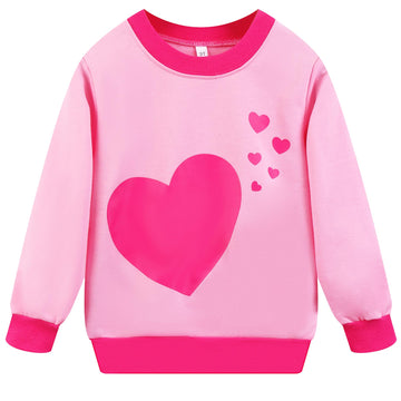 Retsugo Baby Girls Hearts Sweatsuit Fall Winter Clothes Set Long Sleeve Heart Sweatshirt Top And Pants Set Toddler Girl Valentin