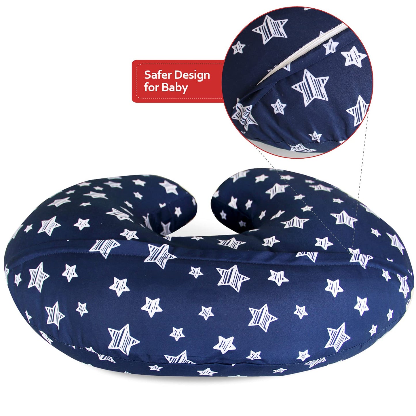 2 Pack Nursing Pillow Cover Grey And Navy For Infant, Snug Fits Boppy Nursing Pillows, Breastfeeding Nursing Pillow Slipcovers S