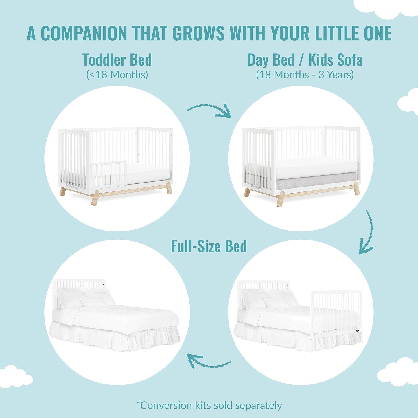 Dream On Me Hygge 5-In-1 Convertible Crib In Weathered Vintage Oak, Jpma & Greenguard Gold Certified, Made Of Sustainable Pinewo