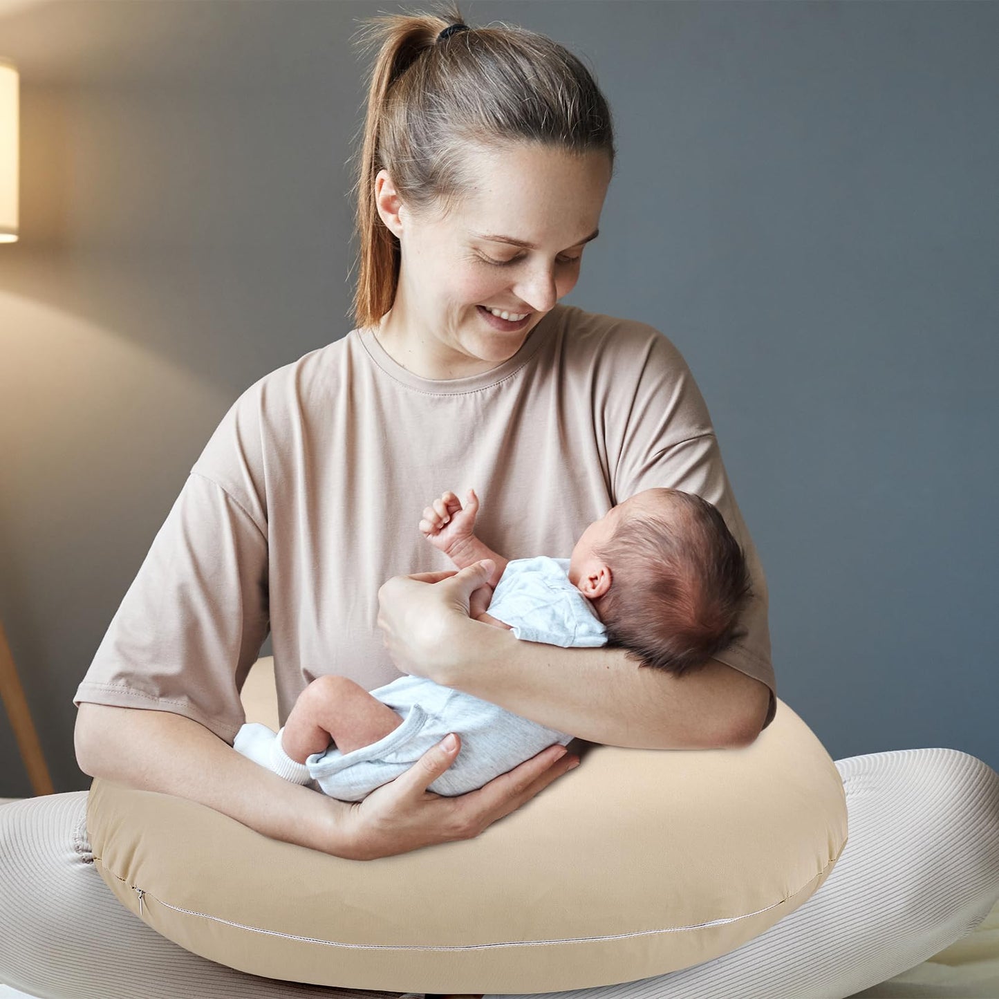 Hooyax Baby Waterproof Nursing Cover, Stretchy Nursing Covers For Breastfeeding, Adorable Infant Feeding Pillow Slipcover For Ba