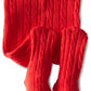 Jefferies Socks Baby Girls' Cable Tight, Red, 6-18 Months