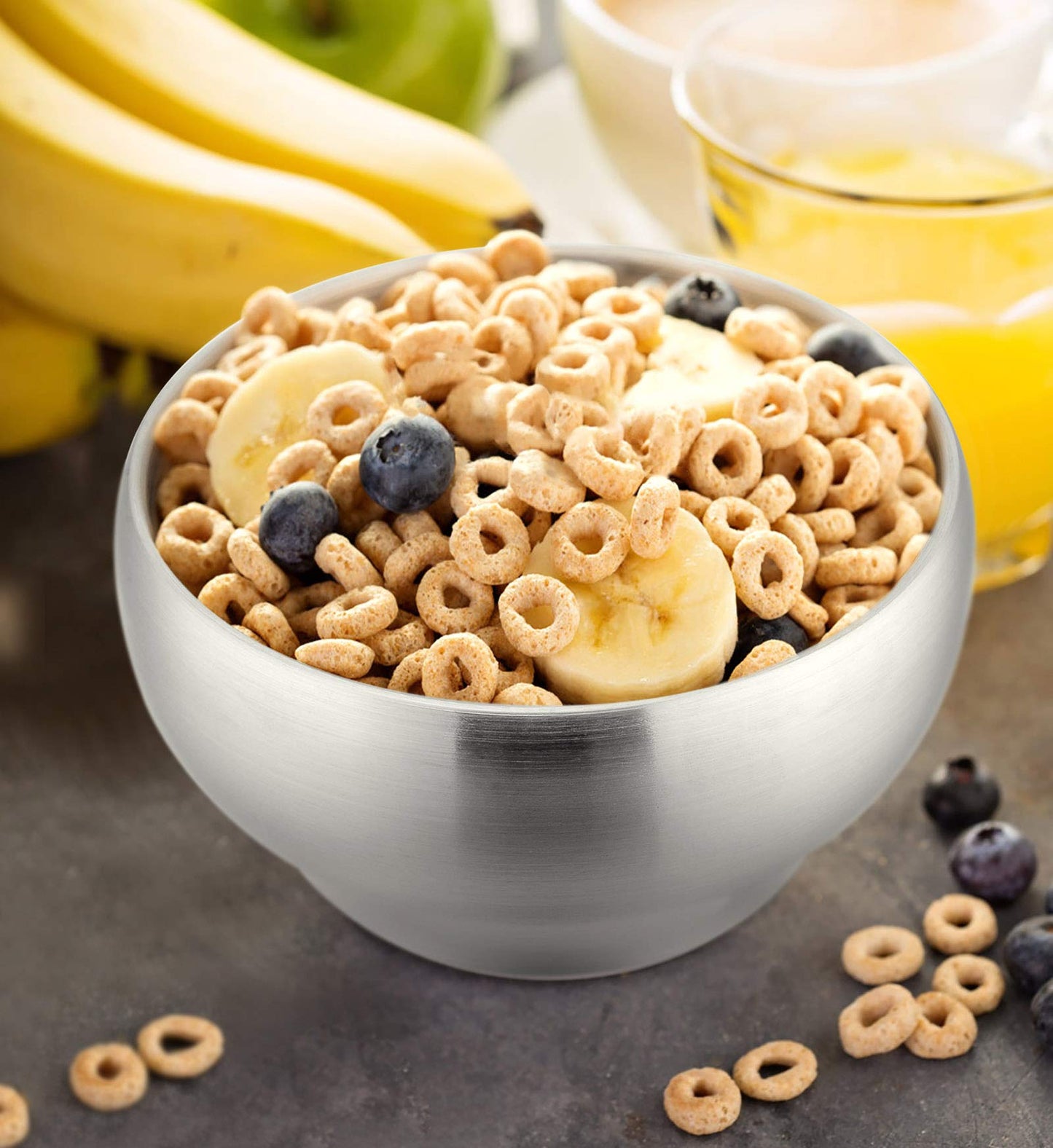 E-Far Bowls For Kids Toddlers, 12 Ounce Double-Deck 18/10 Stainless Steel Bowls For Baby Children, Healthy & Matte Finish, Insul