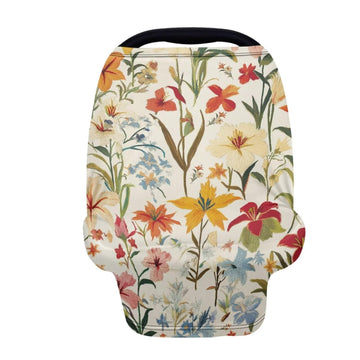 LedBack Baby Car Seat Covers Carseat Canopy, Flowers Breathable Breastfeeding Covers for Babies Boys and Girls, Lightweight and 