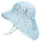 Jan & Jul Wide Neck Flap Sun-Hat For Toddler Girls With Strap (L: 2-5 Years, Retro Rose)