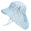 Jan & Jul Wide Neck Flap Sun-Hat For Toddler Girls With Strap (L: 2-5 Years, Retro Rose)