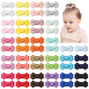 Yoyokid 50Pcs Baby Girls Snap Hair Clips, 1.2' Grosgrain Ribbon Tiny Hair Bows Clips For Baby Girls Toddlers Infant Fine Thin H