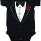 Ann Arbor T-Shirt Co. Unisex Baby Tuxedo Funny Infant Humor One Piece -6 Month Black