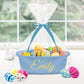 Hutario Personalized Woven Basket Embroidered Name With Gift Bags And Ribbons,Empty Small Rope Basket,Durable Storage Custom Blu