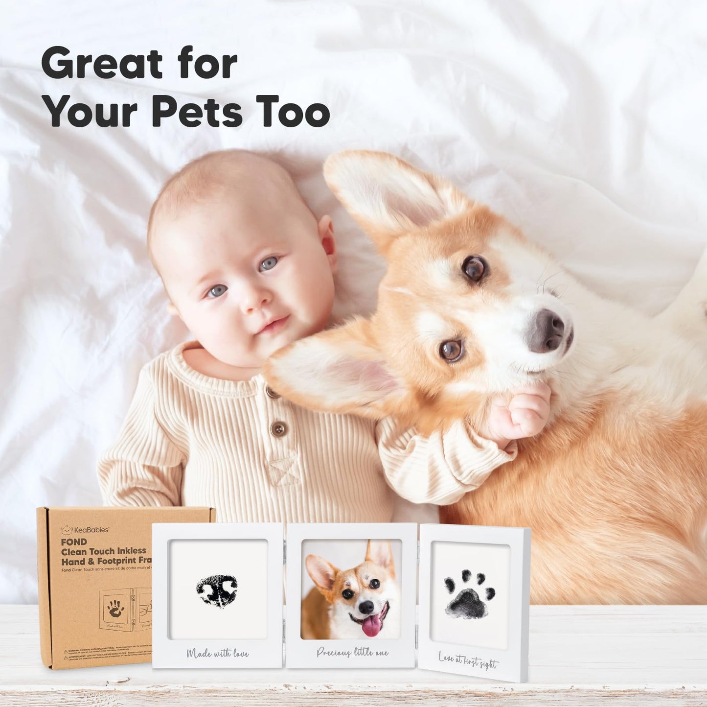 Baby Handprint And Footprint Kit For Newborns Girls & Boys - Inkless Baby Hand And Footprint Kit Maker, Baby Keepsake Picture Fr