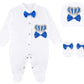 Lilax Baby Boy Newborn Crown Jewels Layette 3 Piece Gift Set 0-3 Months Royal Blue
