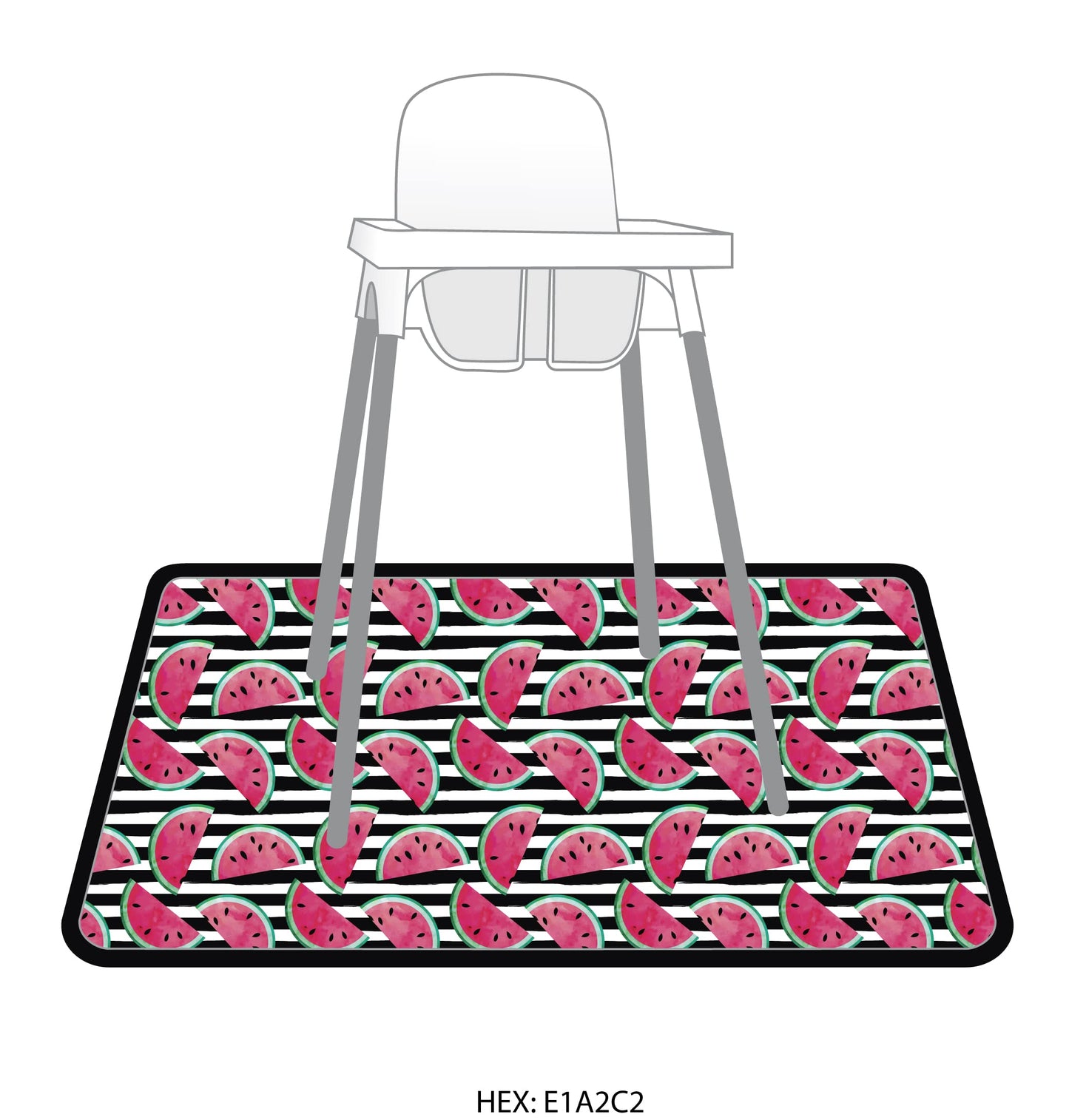 Bapronbaby Summer Stripes Watermelon Splash Mat - Waterproof Catch-All For Under High Chairs, Floors, Tables, Playtime Or Arts &