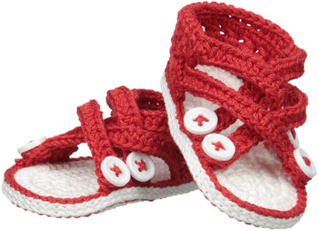 Jefferies Socks Baby Girls' Newborn Criss Cross Sandal Crochet Bootie, Red