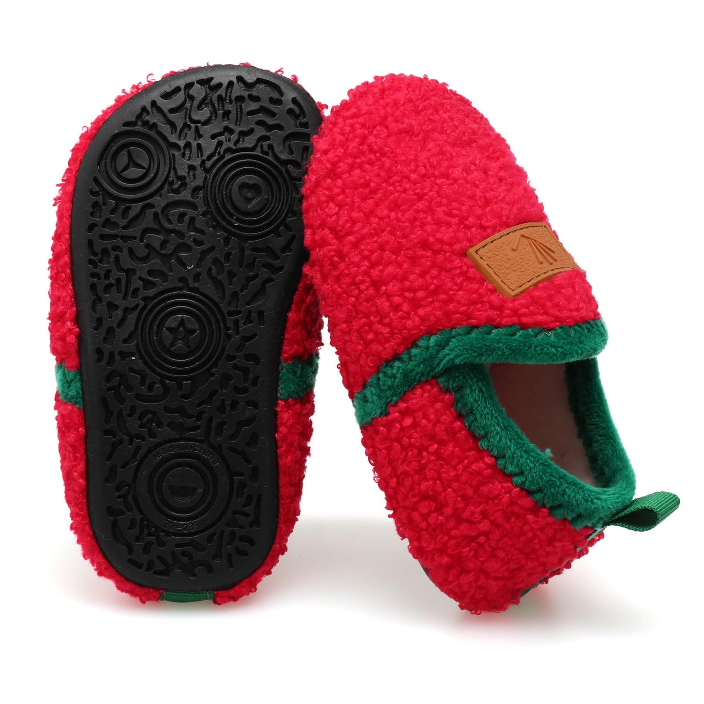 Lisdwde Kids Toddler Slippers Socks Artificial Woolen Slippers For Boys Girls Baby With Non-Slip Rubber Sole Lightweight Slip-On