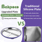 Bakpoco Stainless Steel Toddler Plate With Suction, 9    Divided Plates With Removable Silicone Sleeves For Baby, Non Toxic & Bp