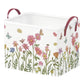 Runtoo Boho Flower Baby Basket Nursery Decor Wildflower Floral Baby Shower Decorations Girls Gift Basket Toddler Toy Box Laundry