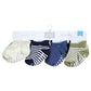 Hudson Baby Unisex Baby Non-Skid No-Show Socks, Blue Tan, 6-12 Months