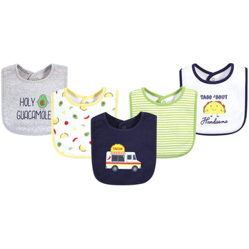 Hudson Baby Unisex Baby Cotton Bibs, Taco Truck, One Size