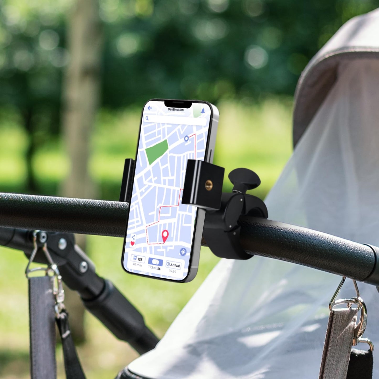 Onedone Stroller Phone Holder Universal Phone Holder For Stroller Golf Cart Bike Shopping Carts Scooter Phone Mount Horizontal &
