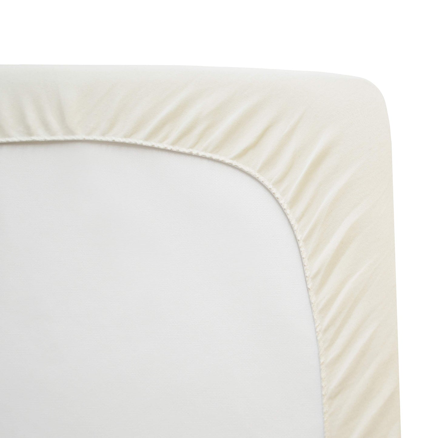 TL Care Waterproof Quilted Pack N Play Playard Size Fitted Mattress Cover Made with Organic Cotton Top Layer, Natural Color, 2 P