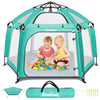 Zooawa Pop Up Playpen for Baby, Portable Play Yard for Babies and Toddlers with Removable Sun-Shades& 2 Side UV Covers, Lightwei