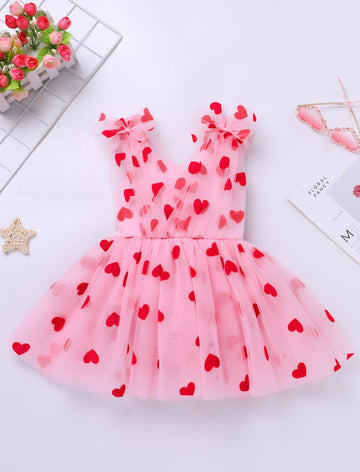 Imekis First Valentines Day Baby Girl Outfit: Toddler Valentines Day Dress Newborn Romper Tulle Tutu Infant Cupid Outfit Fairy D