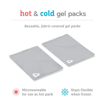 Munchkin Theraburpee 2 Pack Premium Hot & Cold Gel Pack For Use With Colic & Fever Rescue Kit, Fabric-Covered, Reusable, Gray