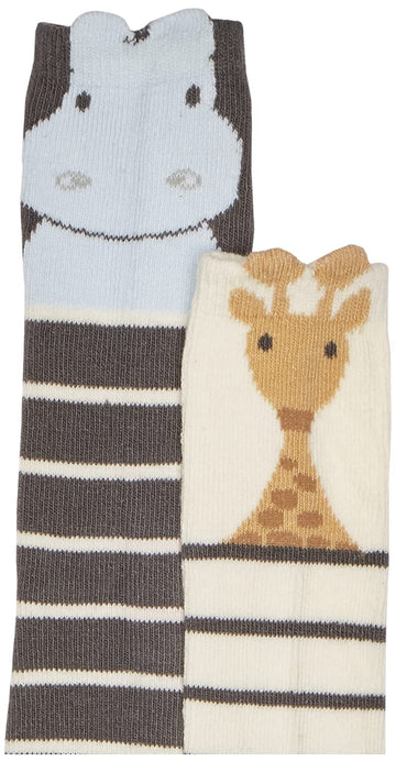 Hudson Baby Baby Girls Knee High Socks, 8 Pack Casual Socks, Safari Boy, 0-6 Months Us