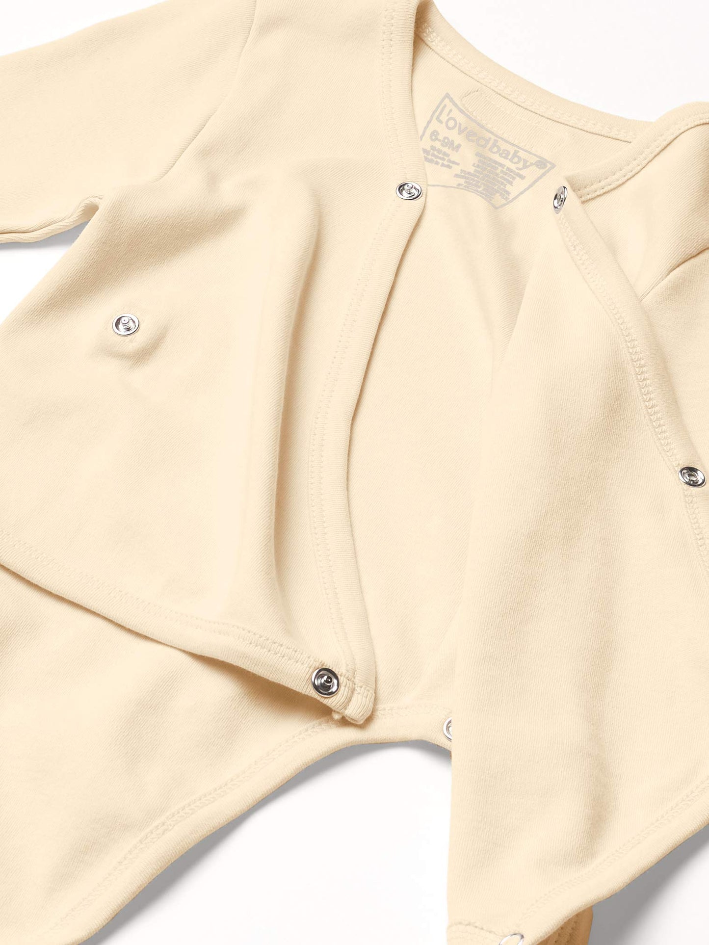 L'Ovedbaby Unisex Baby Organic Cotton Kimono Bodysuit, Buttercream, 3-6 Months Us