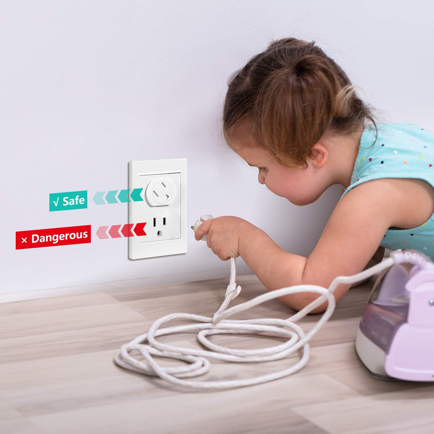 Outlet Covers (18 Pack) Outlet Plug Covers Self-Closing Design Swivel Child Proof Outlet Covers Durable Abs Plastic 3-Prong Elec