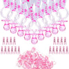 Zyflsq 144 Pieces Baby Shower Decorations Sets, 48 Baby Shower Pacifiers Necklace, 48 Mini Acrylic Pacifiers Charm And 48 Clothe