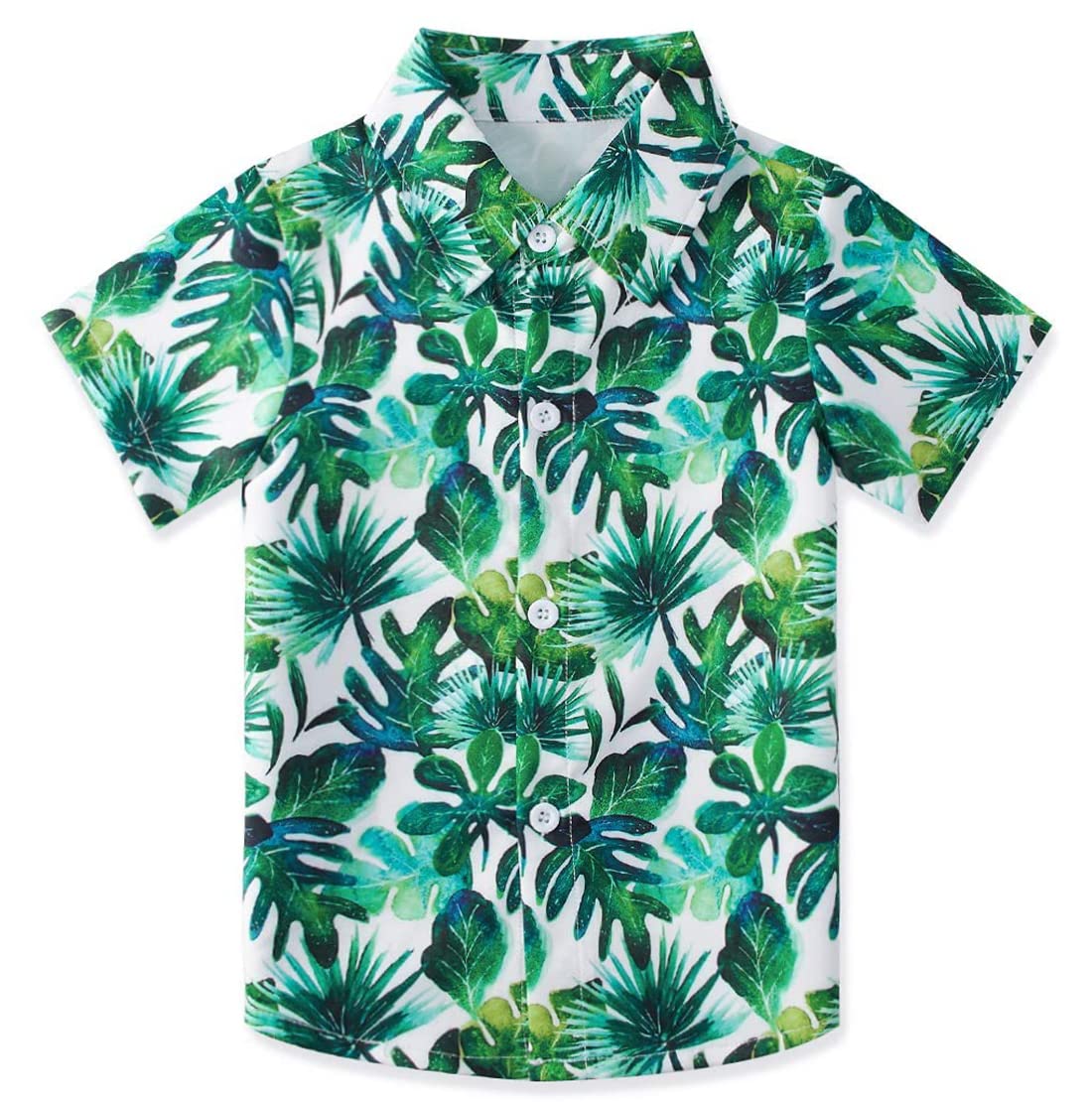 Uideazone 5 Years Boy Hawaiian Tropical T Shirts Green Comfortable Hawaiian Summ WBBAPB07TK1W6TL