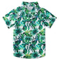 Uideazone 5 Years Boy Hawaiian Tropical T Shirts Green Comfortable Hawaiian Summer Fashion Silky Tropical Themed Tops Garment Fo
