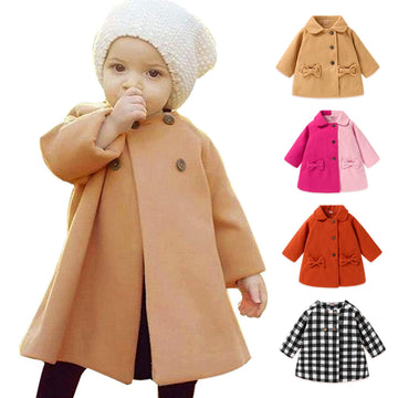 Swnone Baby Coats 2018 Fall Winter Kid Baby Girl Cloak Button Jacket Clothes Baby Outwear Clothes (Khaki Coat, 0-6 M)