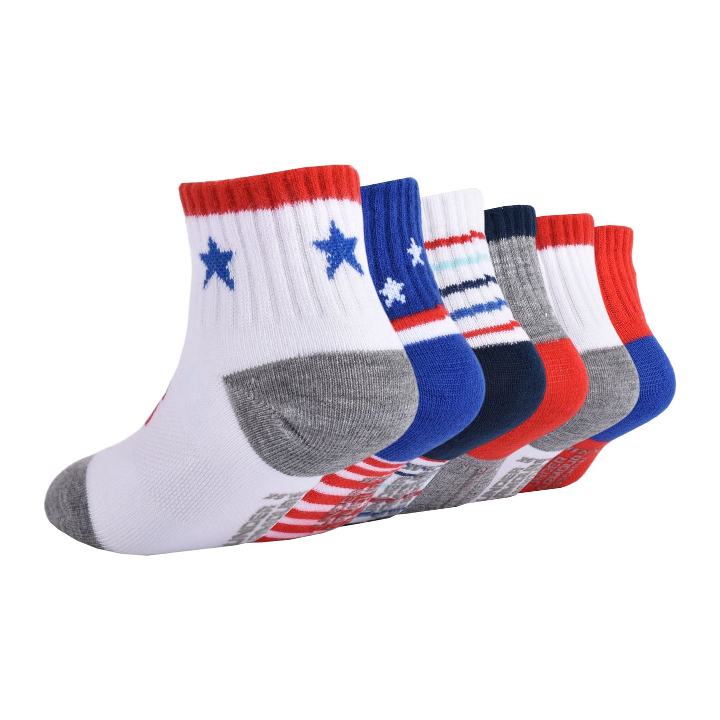 Under Armour Baby Boys Multi Pack Quarter Sock, Stars And Stripes, 12-24 Months Us