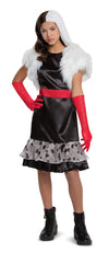 Cruella Costume For Tweens, Official Disney Estella Black Dress Outfit From Cruella Live Action Movie, Classic Size Large (10-12