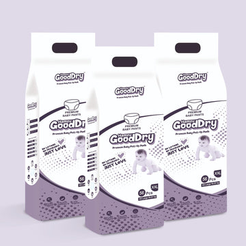 Hamzu Good Dry Baby Pant Diaper Extra Soft Xxl Size 168 Piece (1621 Kg) Pack Of 3