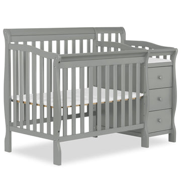 Dream On Me Jayden 4-in-1 Mini Convertible Baby Crib & Changer with Storage in Seagrass, Pinewood, GreenGuard Gold & JPMA, 1    
