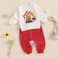 Beqeuewll Baby Boy Valentines Day Outfit Heart Lover Crusher Truck Valentine Sweatshirt Pants Set Toddler Boys Spring Outfits (L