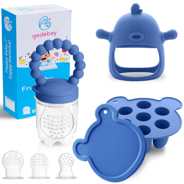 Baby Fruit Feeder Pacifier - 3 Pack | 1 Baby Food Feeder & 1 Baby Teether & 1 Baby Popsicle Molds | Breastmilk Popsicle Molds |